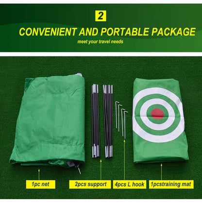 2M Golf Practice Net. Indoor/ Outdoor Experience With This Portable Golf Training Tent - 16 Day Shipping