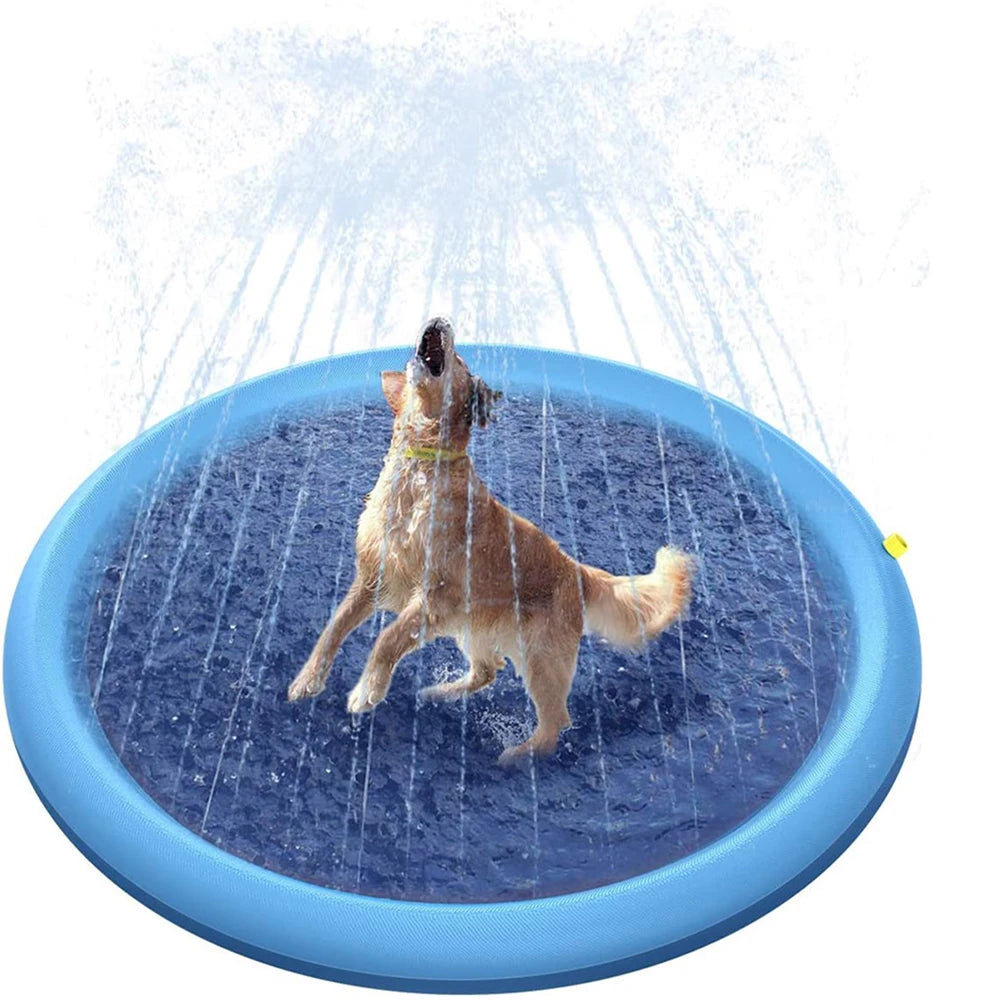 170cm Pet Sprinkler Pad PVC Non-slip Pets Dog Bathtub Pool For Dogs Outdoor Game Lawn Swimming Pool Mat Kids Toys