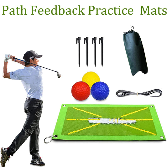 Golf Training Mat for Swing Detection Batting Path Feedback Practice Hitting Mats Training Aid Equipment  Indoor Outdoor - 13 Business Days Shipping