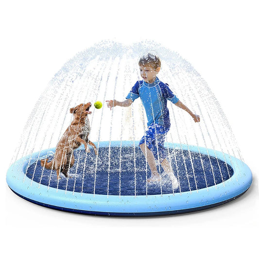 170cm Pet Sprinkler Pad PVC Non-slip Pets Dog Bathtub Pool For Dogs Outdoor Game Lawn Swimming Pool Mat Kids Toys