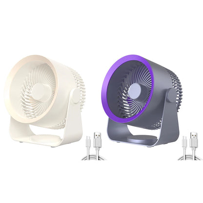 USB Rechargeable Air Circulation Electric Fan 4000mAh Wall Mounted/Table Summer Cooling Fan Low Noise 3 Speed for Home Kitchen