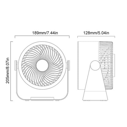 USB Rechargeable Air Circulation Electric Fan 4000mAh Wall Mounted/Table Summer Cooling Fan Low Noise 3 Speed for Home Kitchen