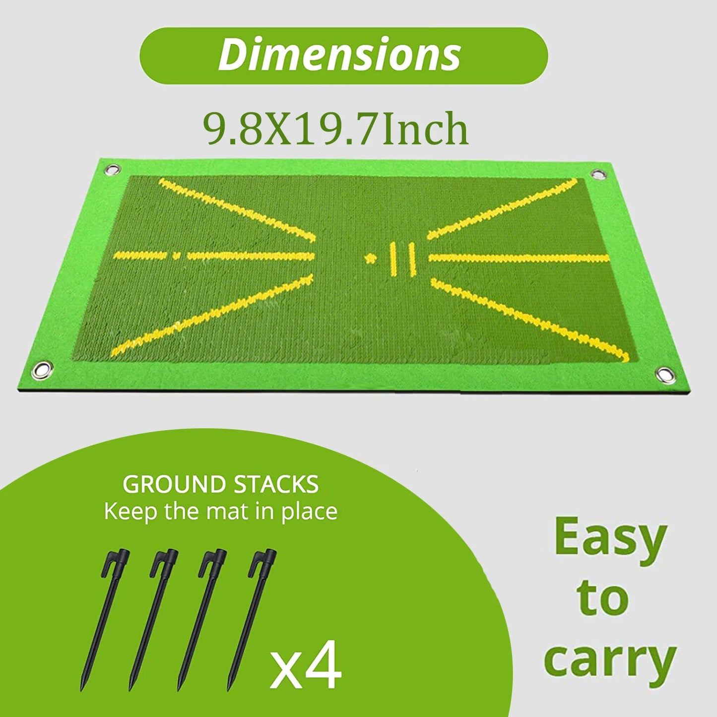 Golf Training Mat for Swing Detection Batting Path Feedback Practice Hitting Mats Training Aid Equipment  Indoor Outdoor - 13 Business Days Shipping