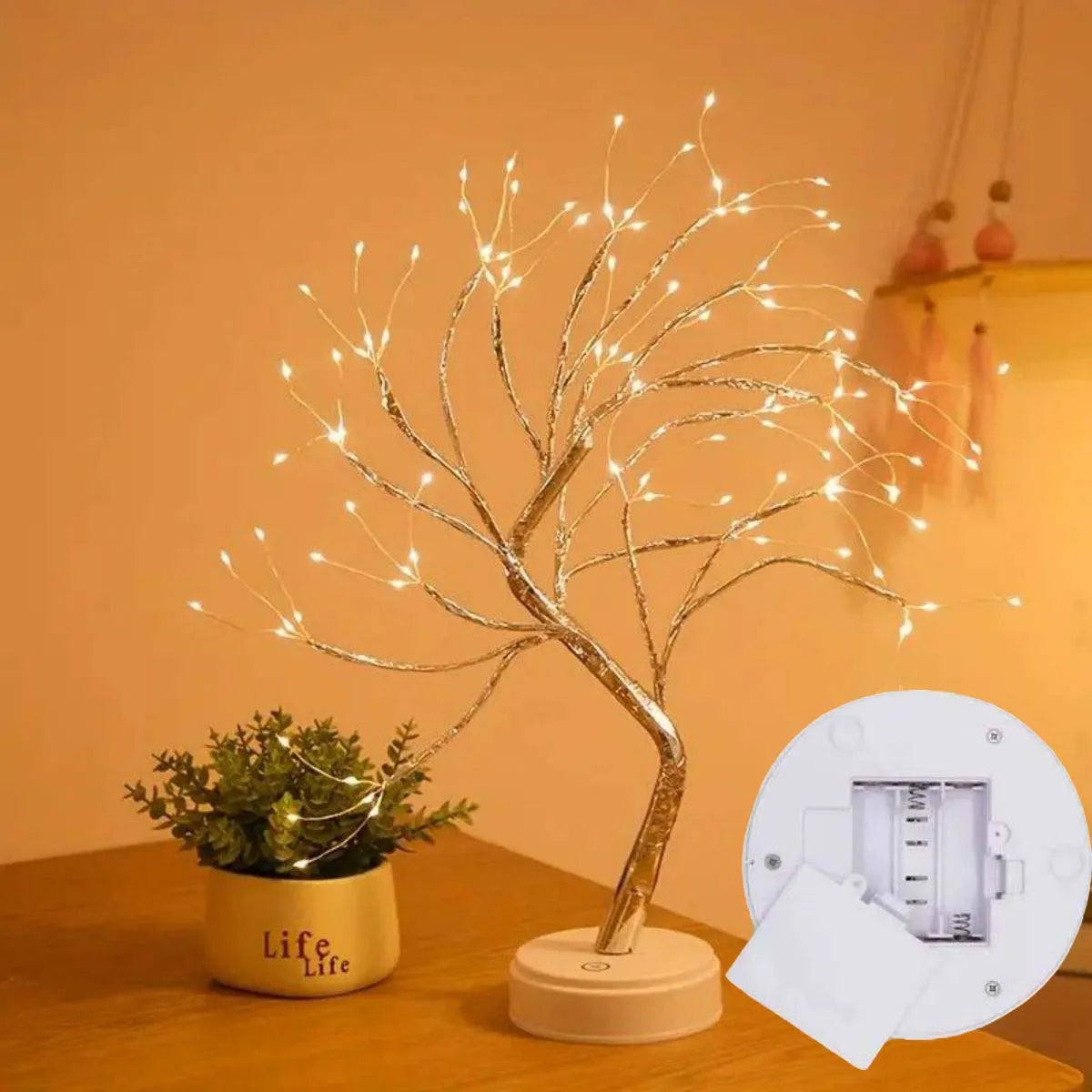 1pc 108 LED Warm White Tree Lights - USB/Battery Operated Indoor/Outdoor - 8 Days Shipping