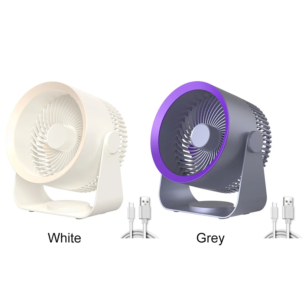 USB Rechargeable Air Circulation Electric Fan 4000mAh Wall Mounted/Table Summer Cooling Fan Low Noise 3 Speed for Home Kitchen - 10 Day Shipping