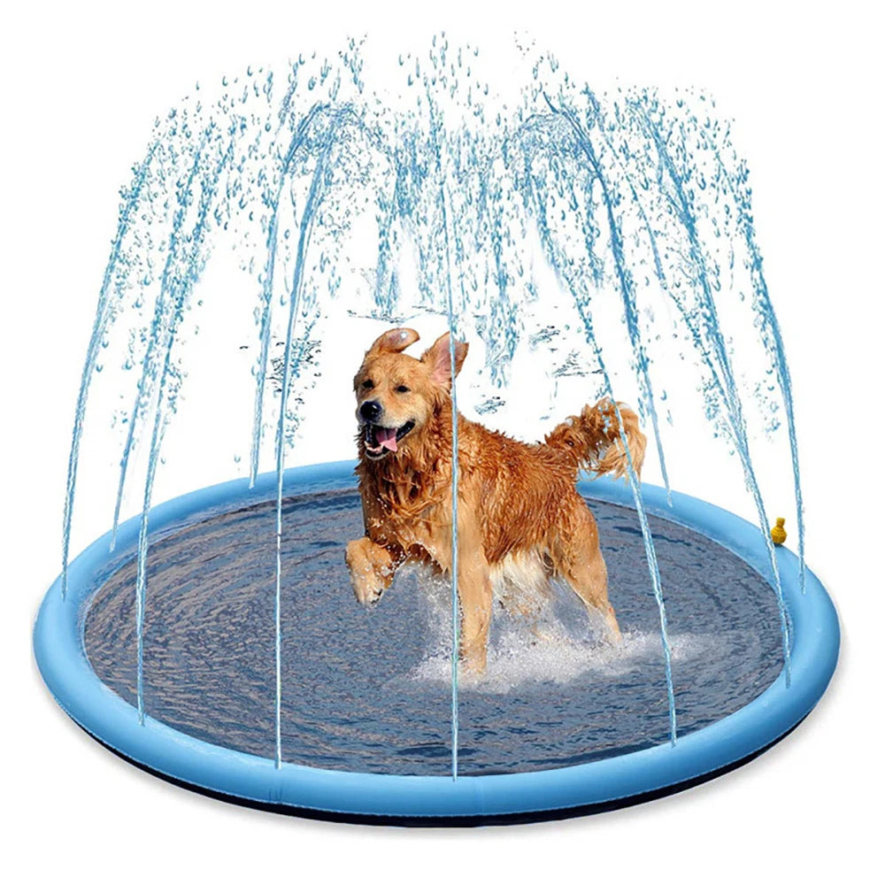 170cm Pet Sprinkler Pad PVC Non-slip Pets Dog Bathtub Pool For Dogs Outdoor Game Lawn Swimming Pool Mat Kids Toys