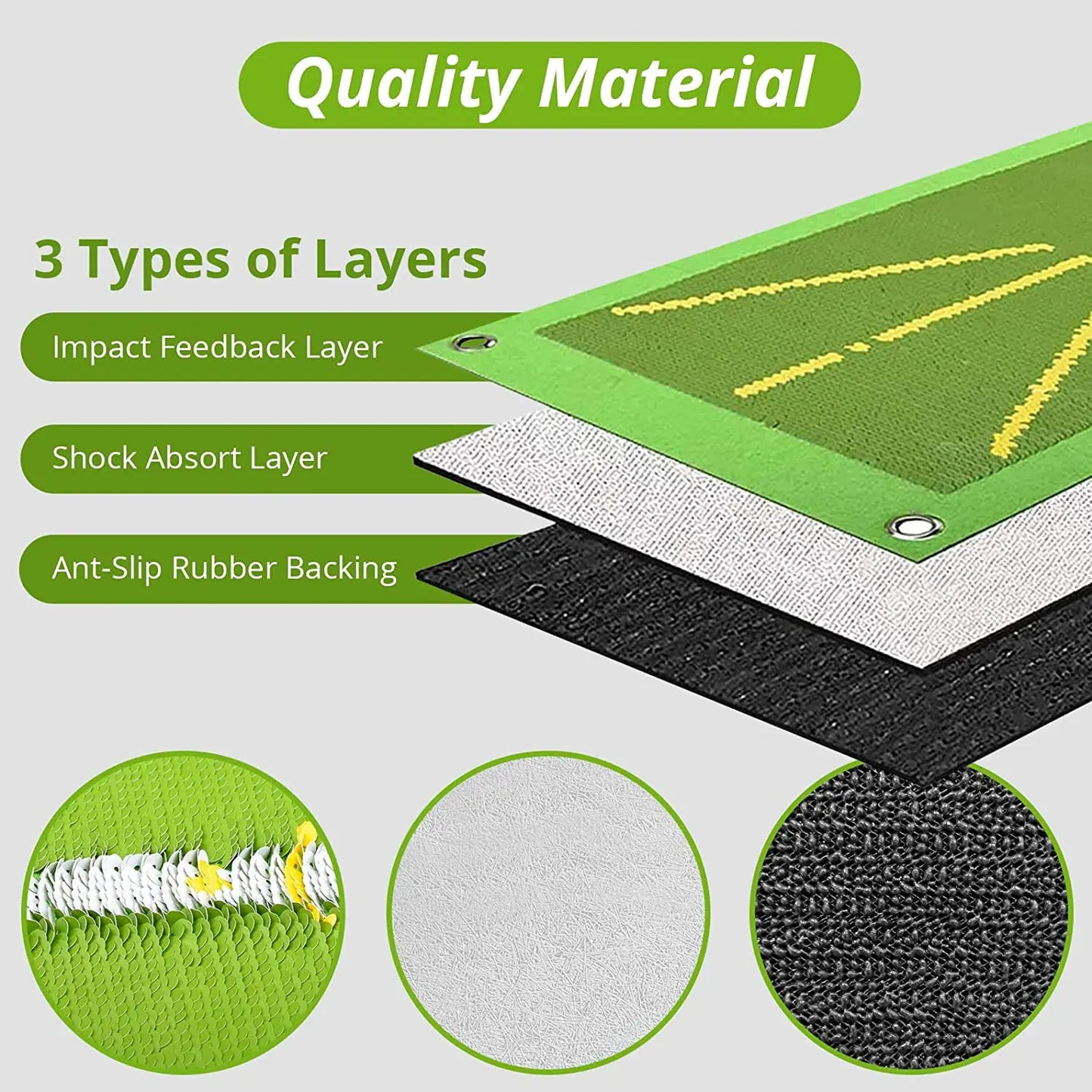 Golf Training Mat for Swing Detection Batting Path Feedback Practice Hitting Mats Training Aid Equipment  Indoor Outdoor - 13 Business Days Shipping